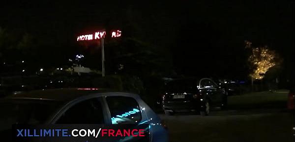 Gang Bang on a parking with ebony woman
